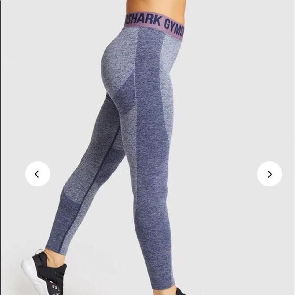 Gymshark Flex Leggings in Marl Blue / Mallow Purple Medium Active Gym Workout